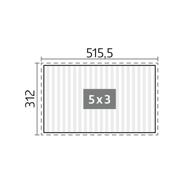 Pergola »Gr. 5x3«, BxHxT: 515,5 x 264 x 312 cm, weiß