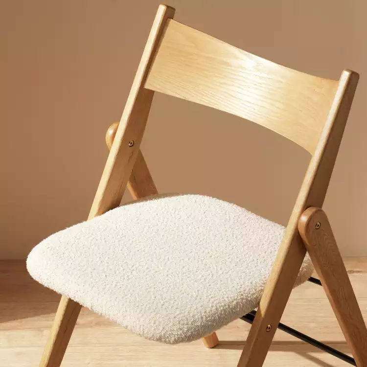 Habitat Zepher Fabric Dining Chair - Light wood
