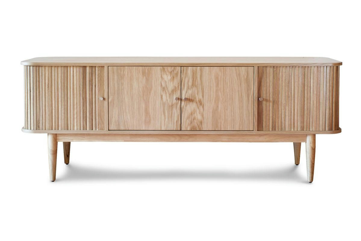 RITZ - Meuble TV à rideaux en bois beige