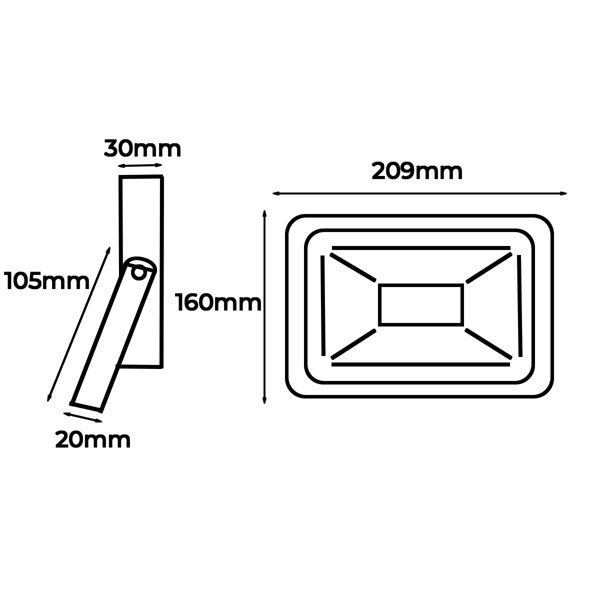 Pack de 2Projecteur LED Extérieur IP65 Imperméable 50W 4750Lm 3000K Lumière Chaude pour Maison Garage Jardin Terrasse