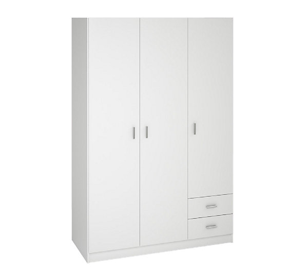 Armoire placard / meuble de rangement coloris blanc - Hauteur 180 x Longueur 120 x Profondeur 52 cm