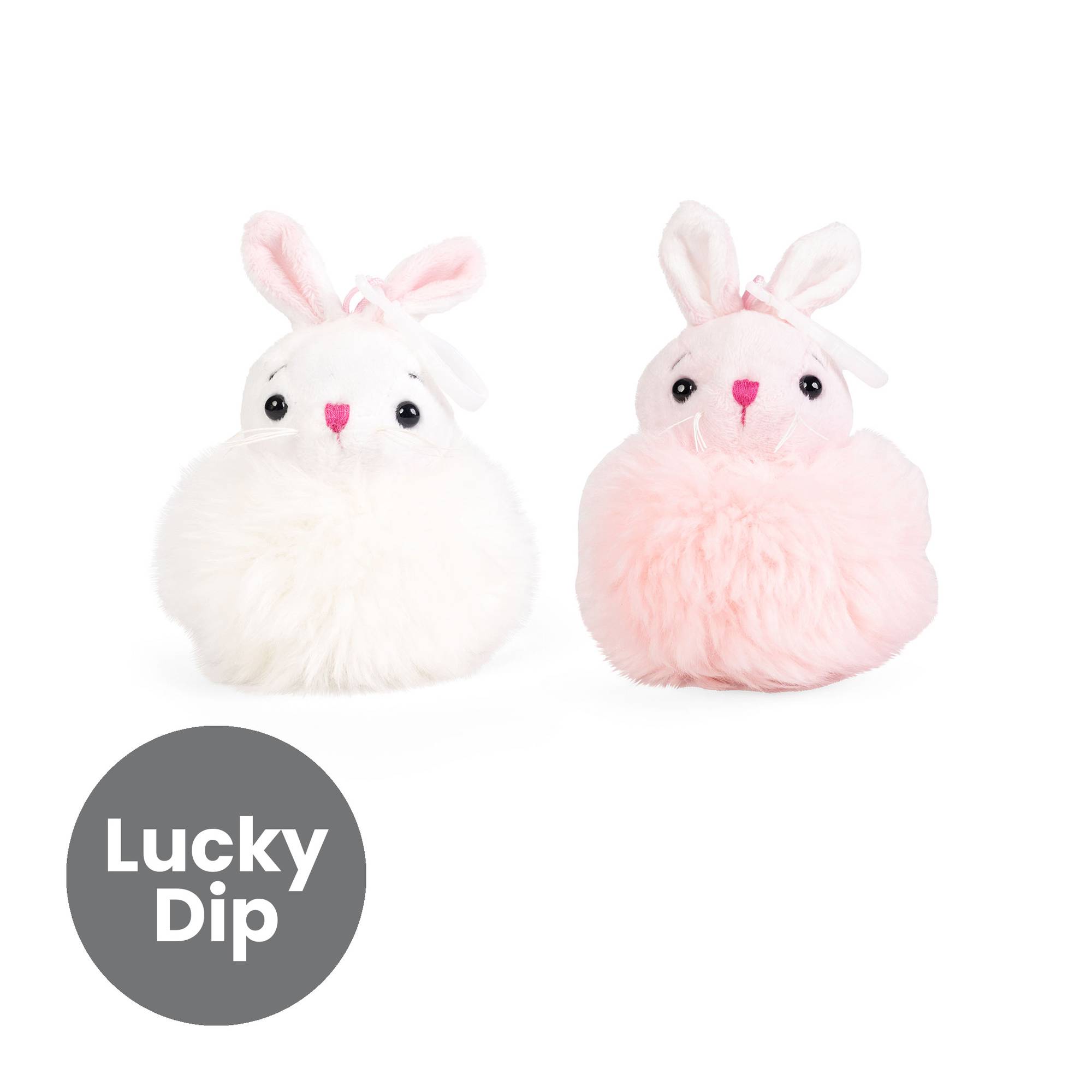 Assorted Living Nature Pompom Bunny Plush Keyring