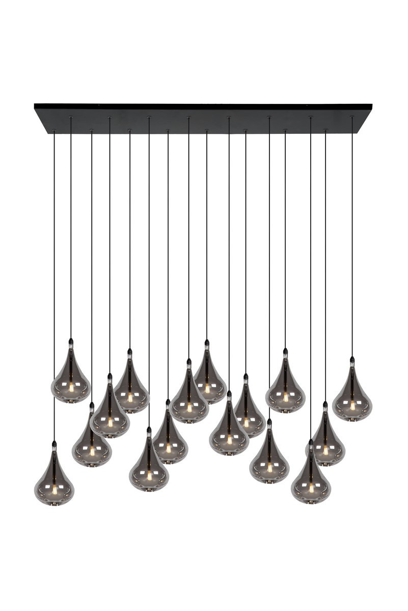 Lampa wisząca czarna TEARS 16xG4x1,5W wym: 154x102x23 cm Lucide