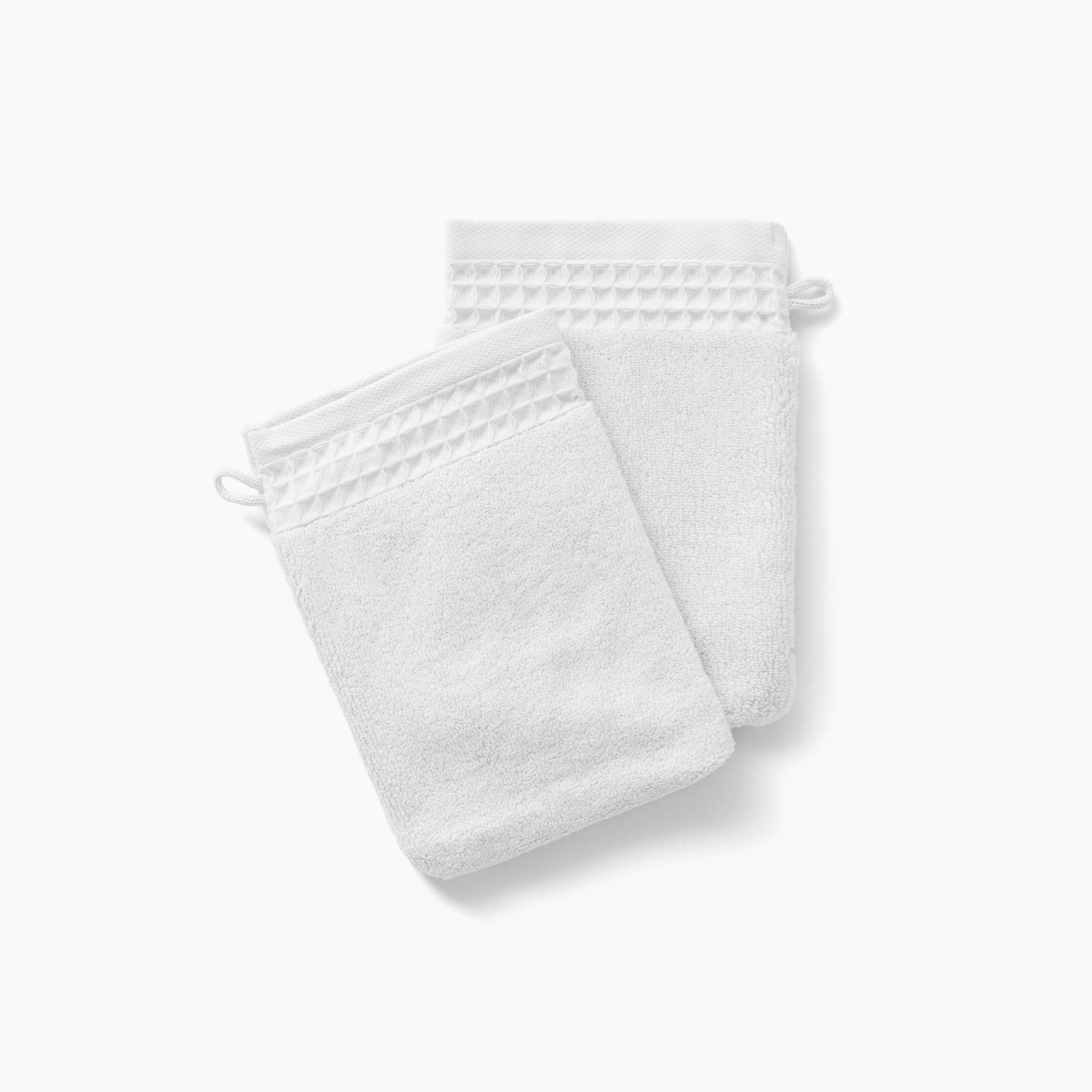 SOURCE - Gant de toilette bouclette de coton bio bouclette uni blanc 15x21
