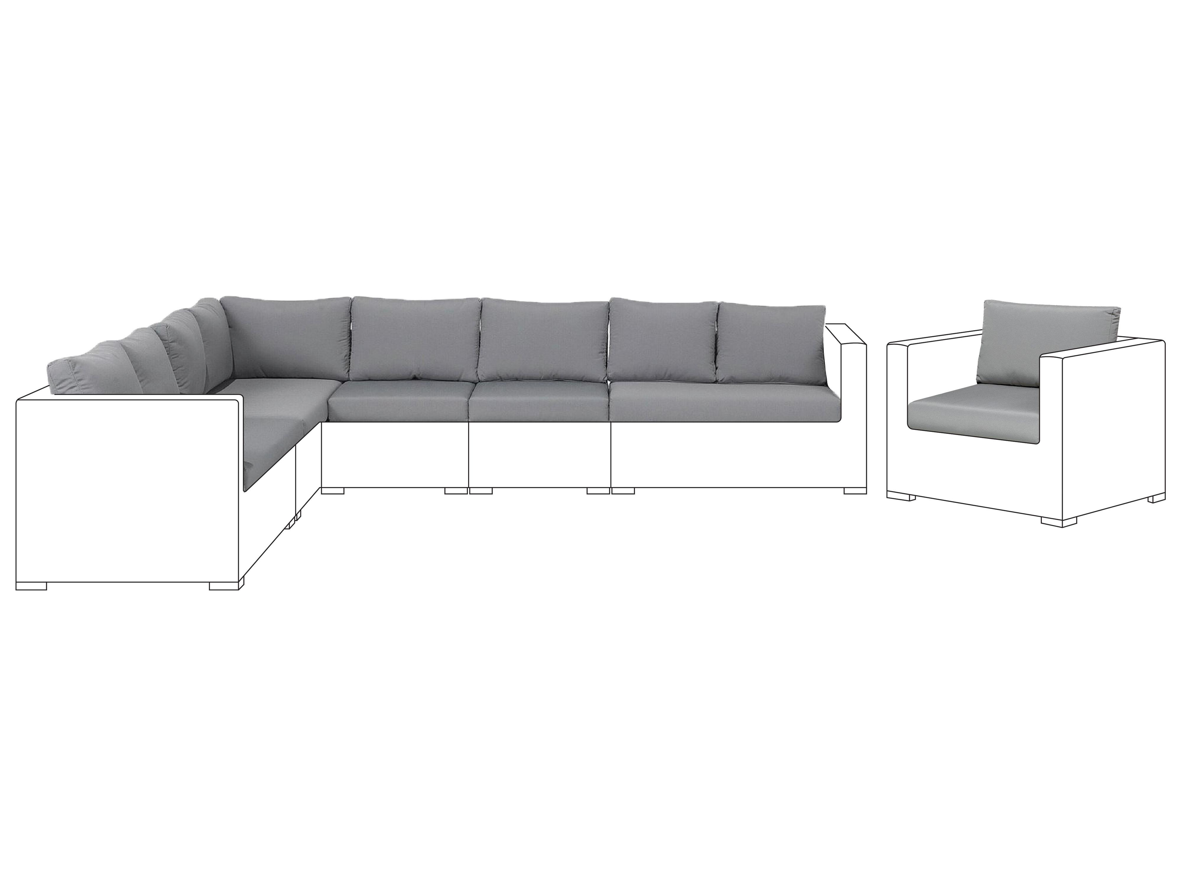 Outdoor Cushion Cover Set XXL Grey