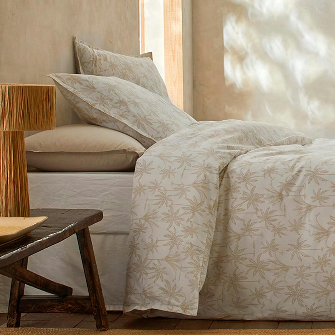 FN GOA ECUME - Housse de couette en percale de coton organic 200x200 cm sable