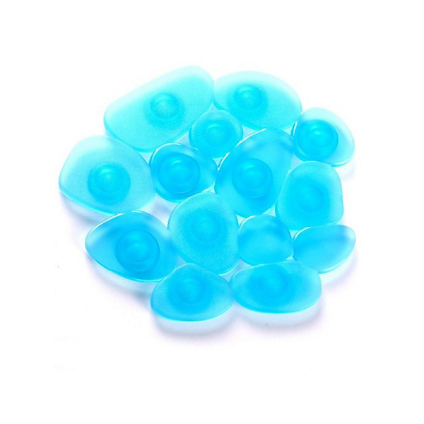Lot de 4 Tapis antiderapants de douche ou baignoire PVC GALETS 12x13cm Bleu Transparent MSV