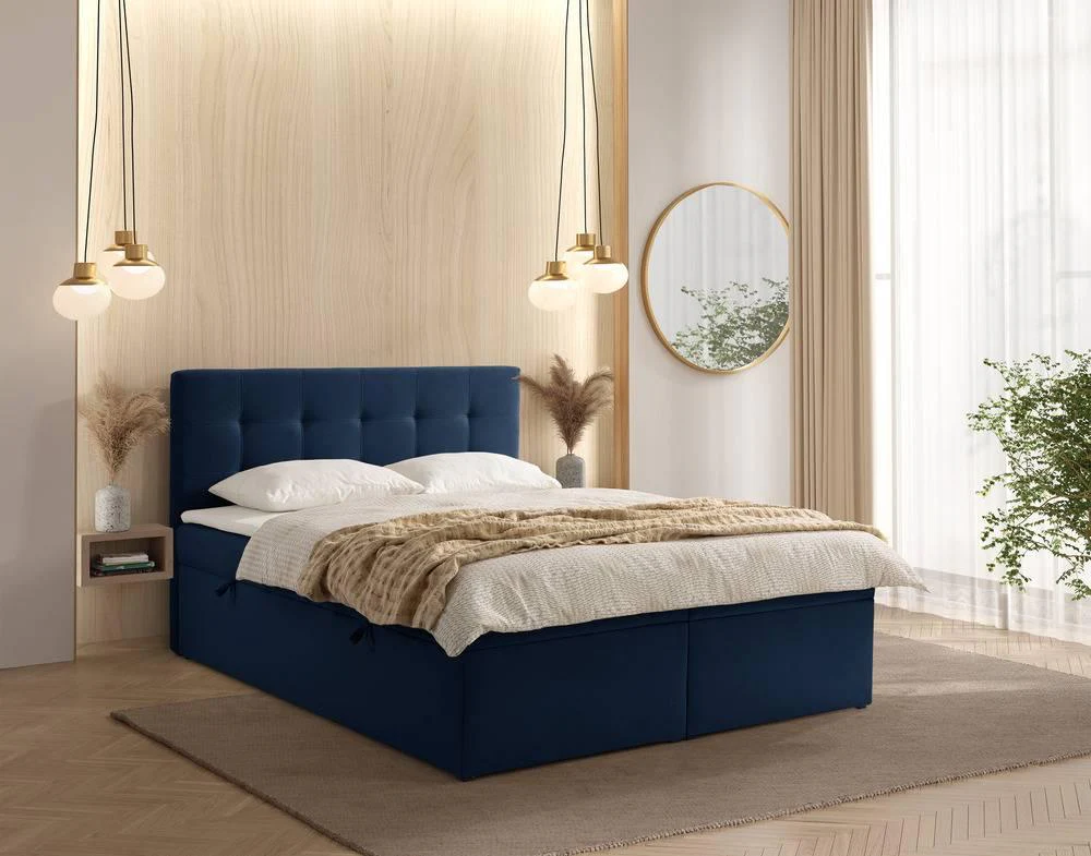 Boxspring Rodez velvet met opbergruimte en topper 180 x 200 cm