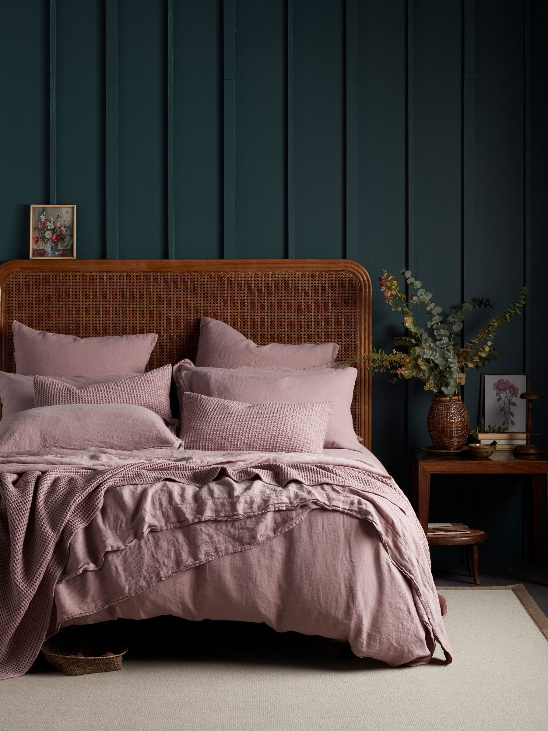 Secret Linen Store Vintage Rose Linen Duvet Cover