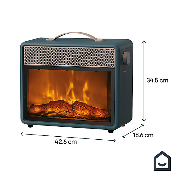 Cheminée électrique mobile rétro verte 1800W GoodHome HB18-23BMC