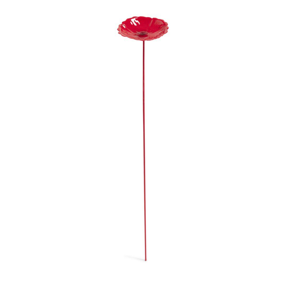 Fleur métal à planter coquelicot rouge H26cm