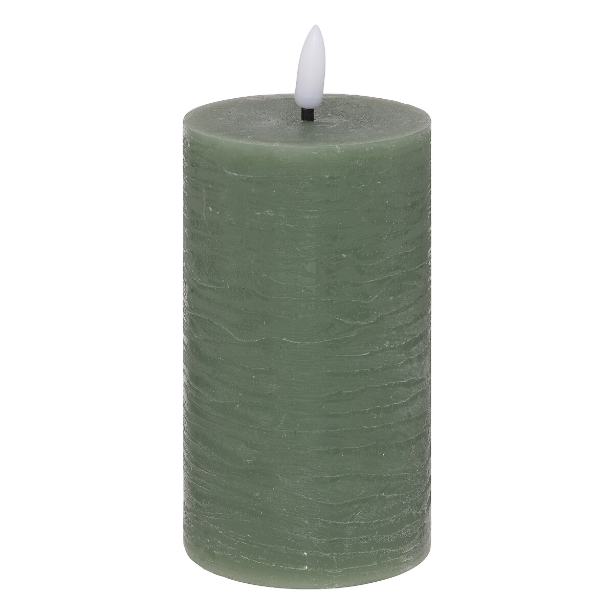 "Molia" round LED candle White, 7x15 cm