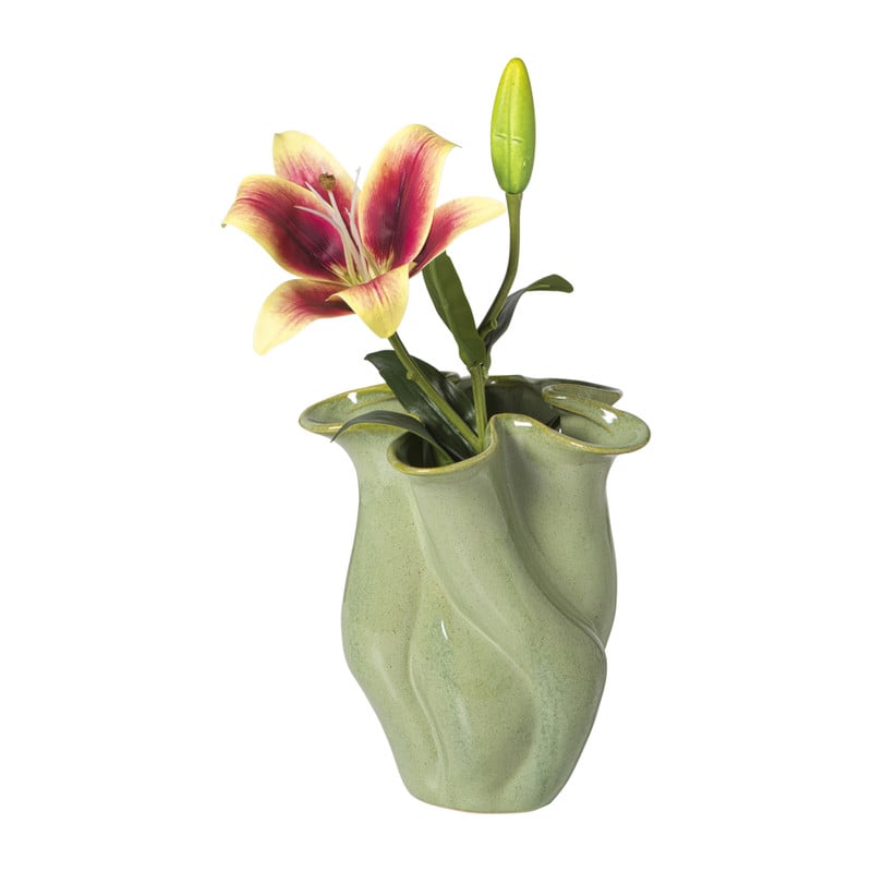 Vaas reactive glaze klein - groen - 19.3x16x14.3 cm