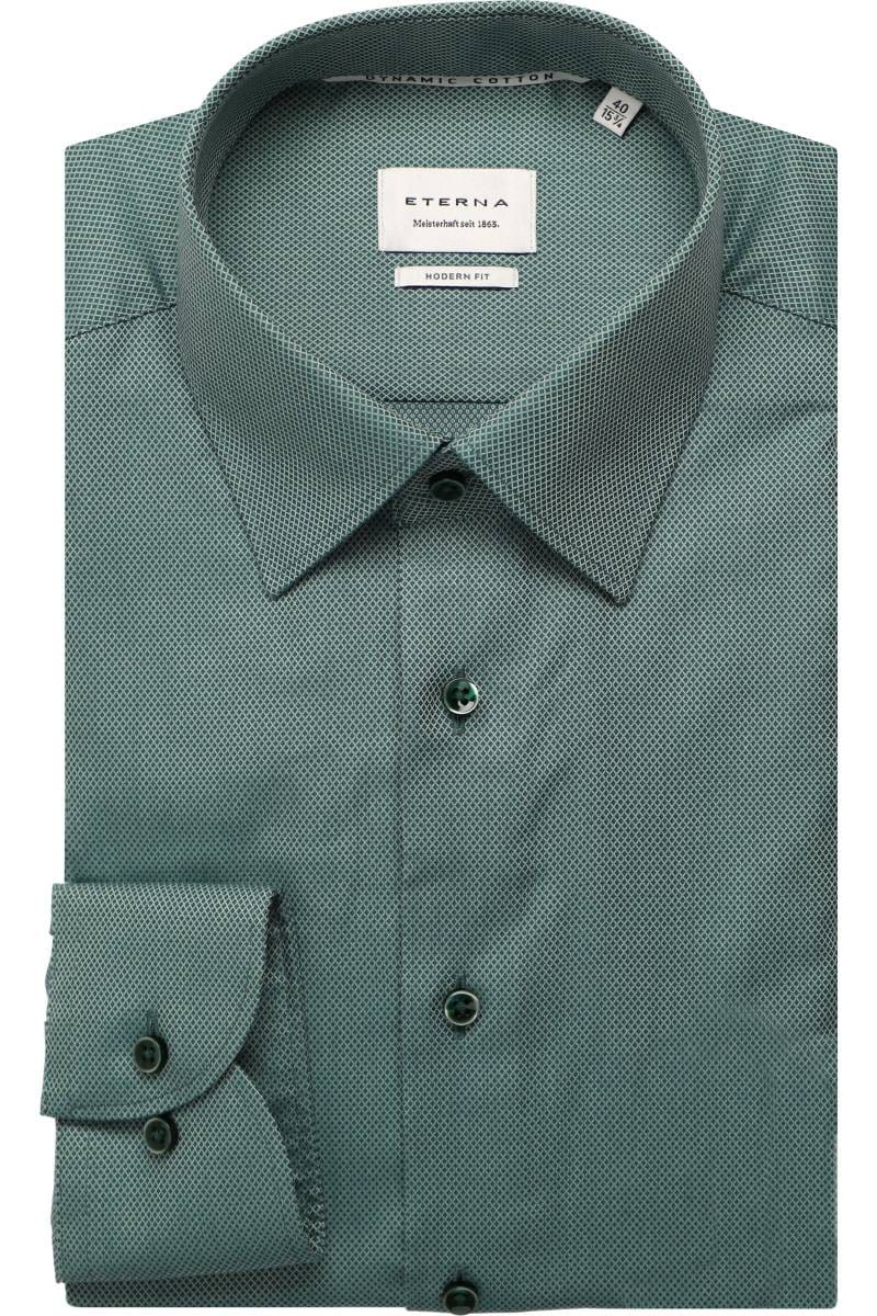 ETERNA Dynamic Cotton Modern Fit Hemd grün, Strukturiert