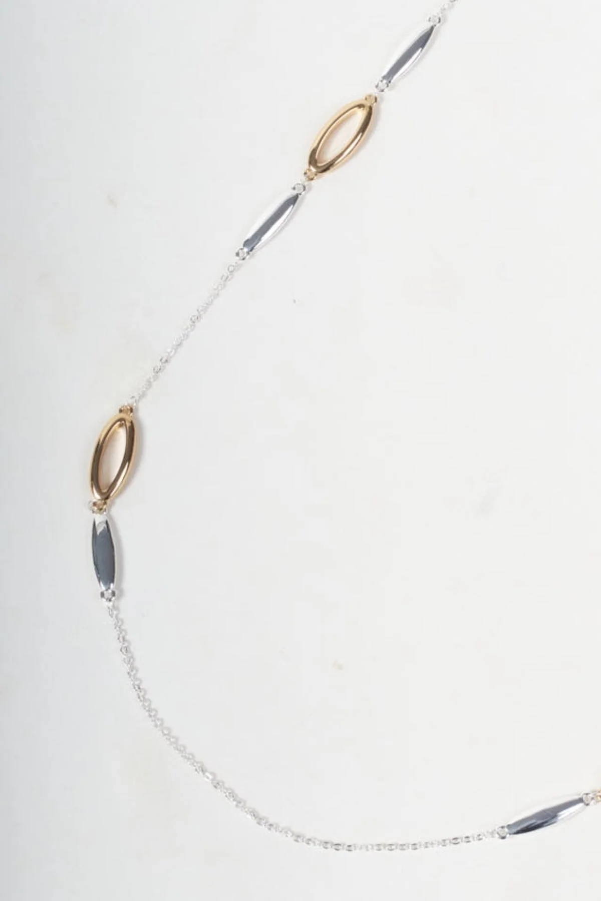 Mixed Metal Link Long Necklace