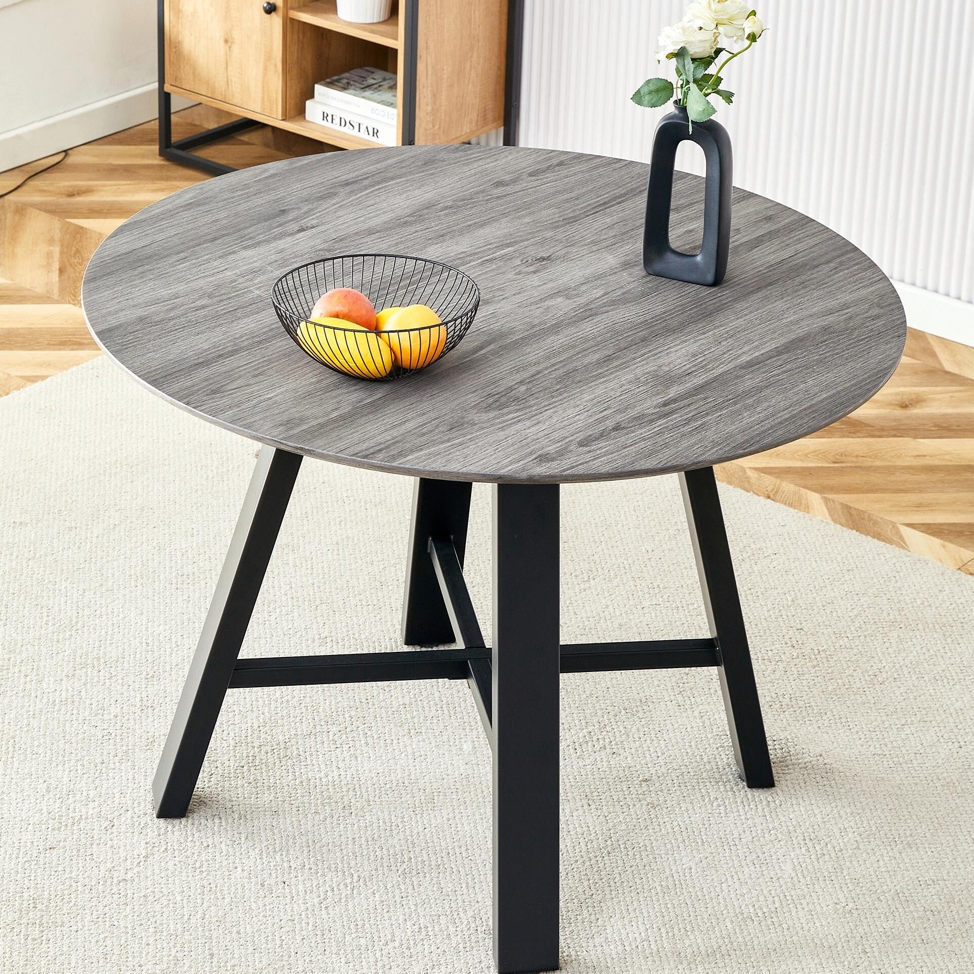 42 Round Dining Table - Metal Legs, Multi-Use