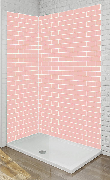 Panneau mural Alu Douche Salle de Bain Style METRO ROSE ANTIQUE 90 cm x 210 cm