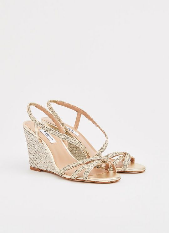 Shiela Gold Rope Wedge Sandals