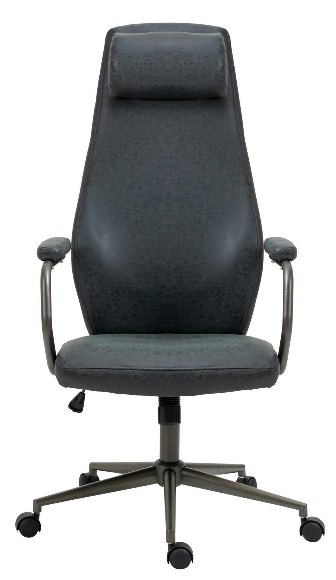 POCATELLO - Chaise bureau réglable pivotante en similicuir Noir antique