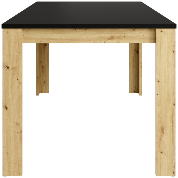 Stół do jadalni RUSTICA 180 cm dąb artisan czarny blat