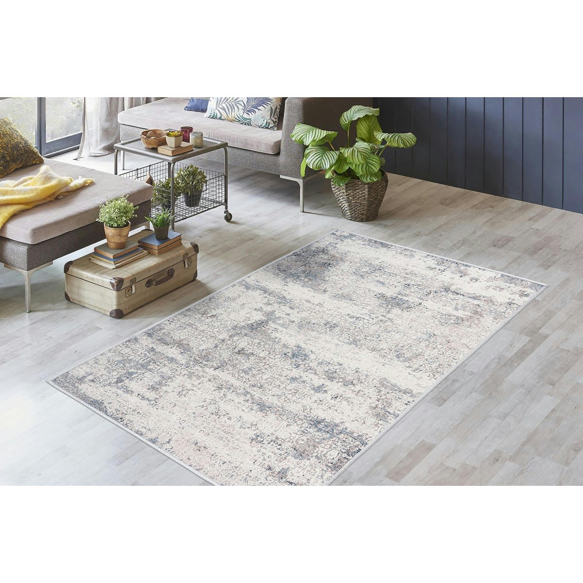TEPA - Tapis de salon en polyester bleu 80x160 cm