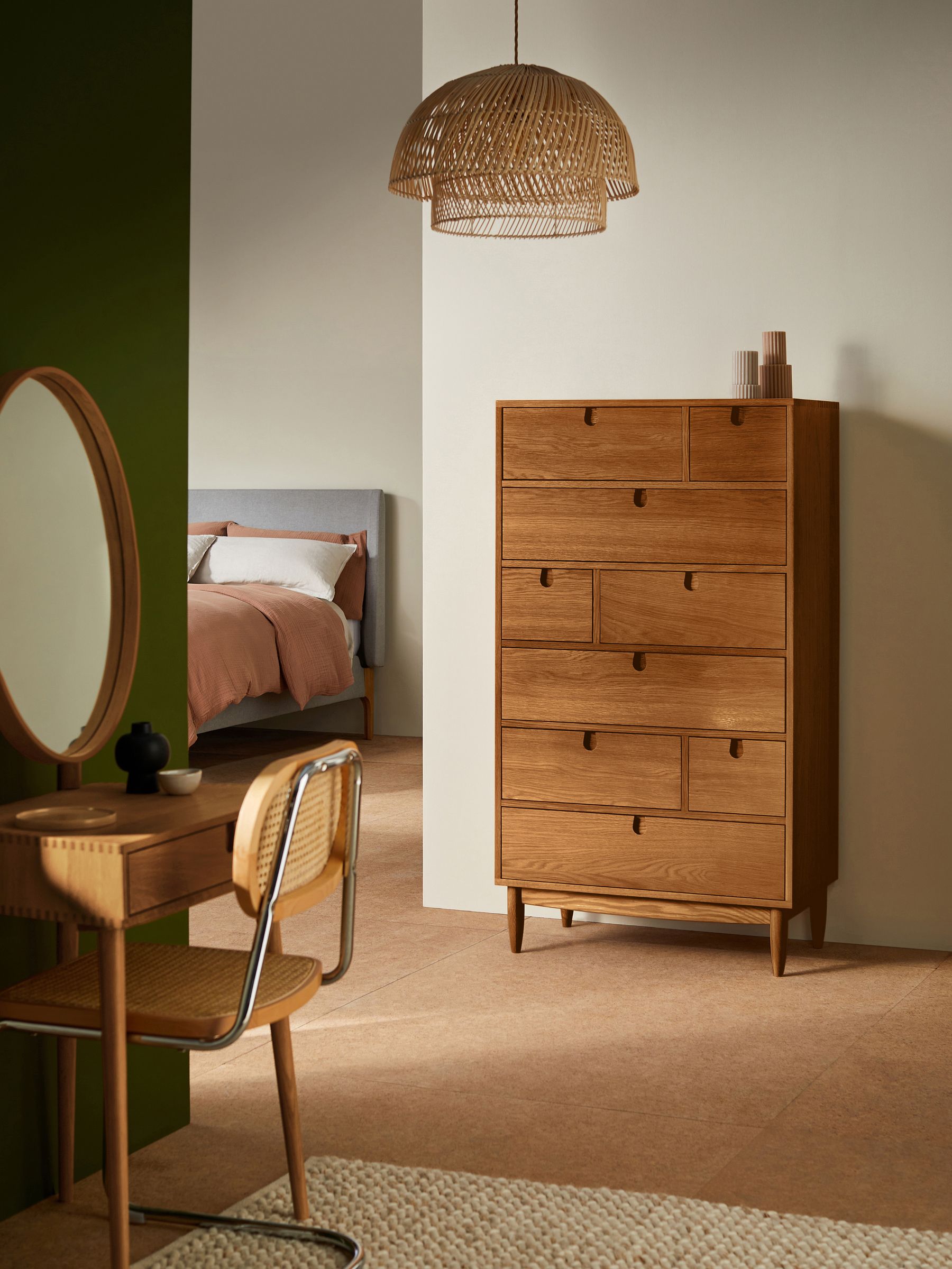 Penn 9 Drawer Chest in Dark Stain Oak