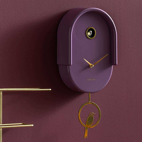 Horloge murale en ABS Tweet - Violet