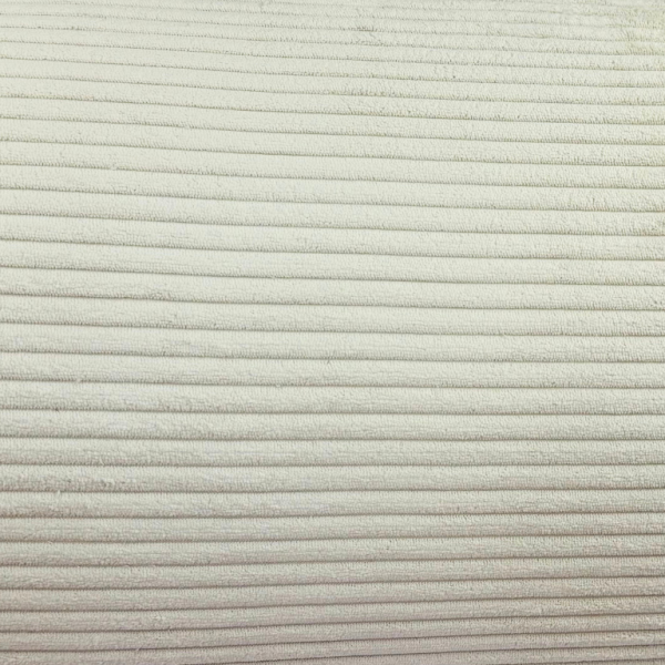 Pufa POSO sztruksowa 40x40 cm tapicerowana okrągła do salonu jasno beżowa