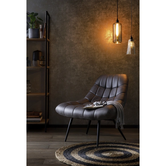 Sessel, Höhe: 85,6 cm, dunkelbraun/schwarz