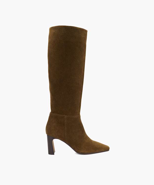 Stride Khaki - Suede Knee-High Boots