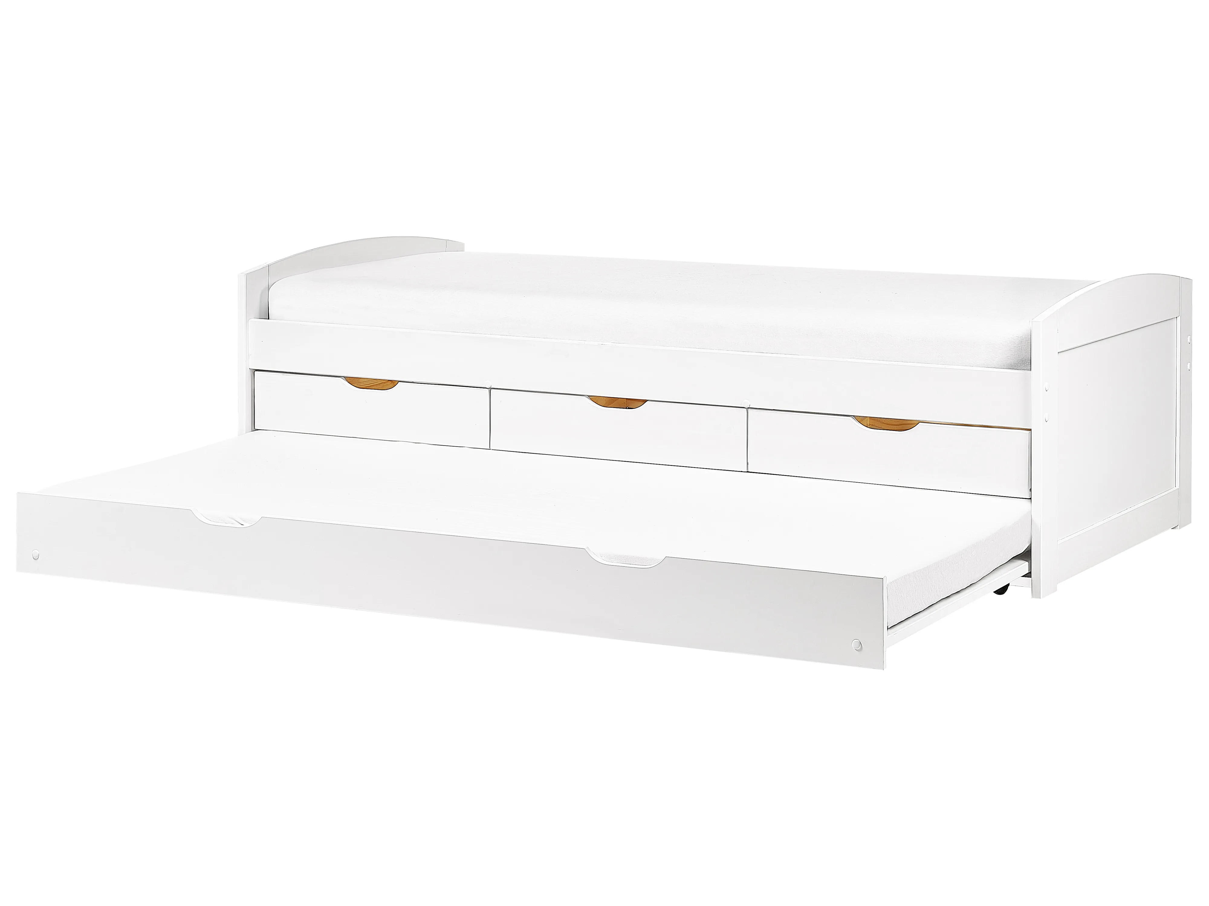 Trundle Bed Pine Wood PETIVILLE 90 x 200 cm (EU Single) White