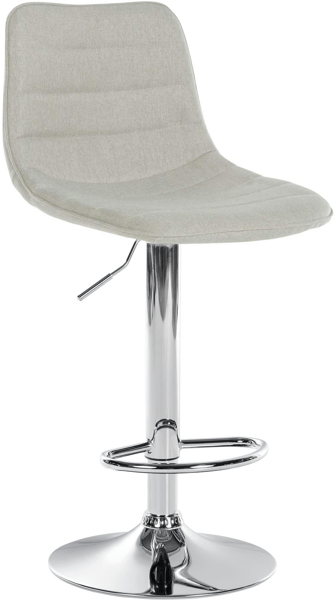 LEX - Tabouret de bar ajustable pivotant en tissu Crème