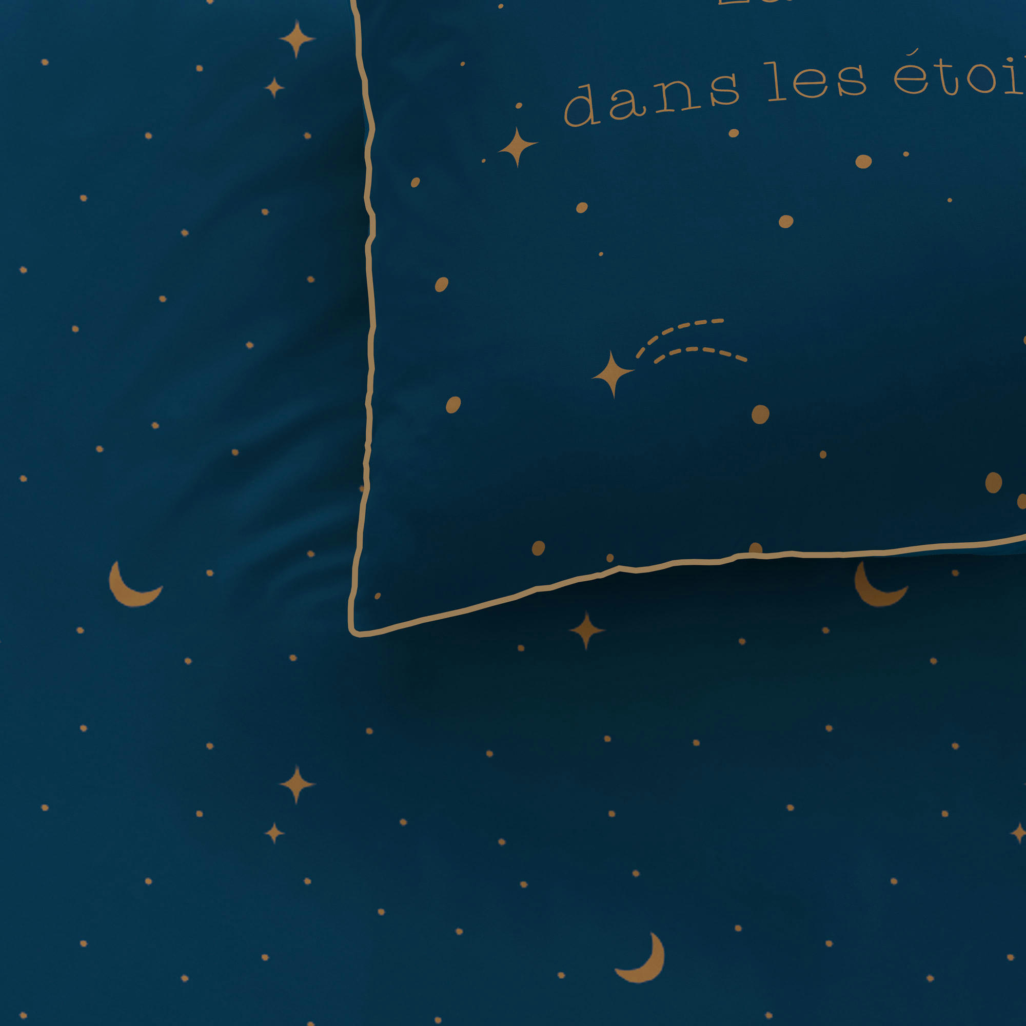 STARGAZE - Housse de couette et taie d'oreiller en coton  140x200 cm