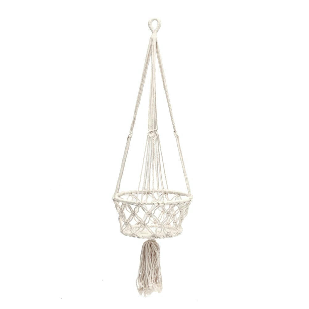 MACRAME - Suspension de plantes en coton blanc grande