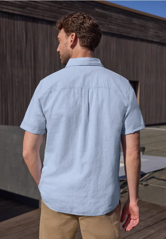 Kurzarm Hemd aus Leinenmix