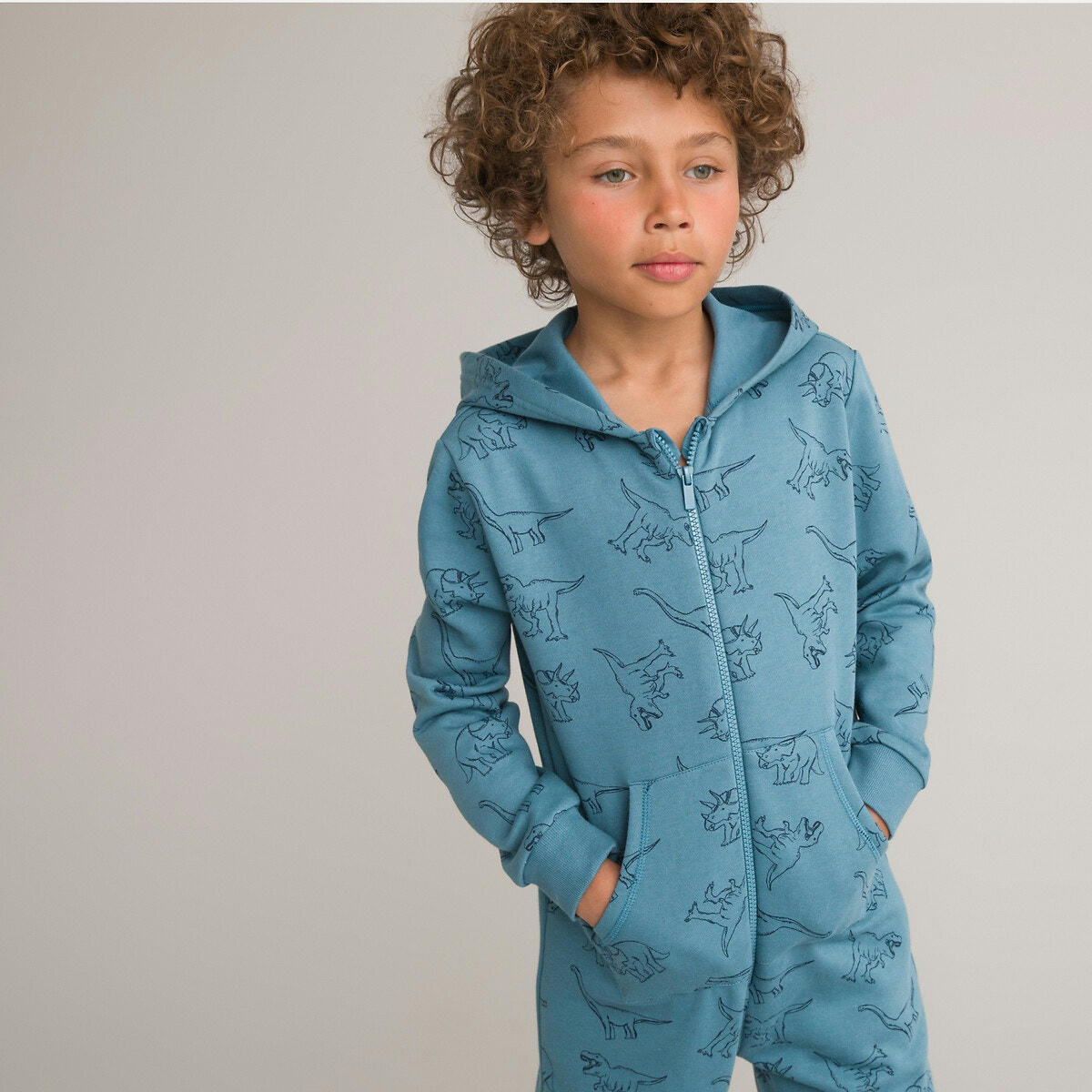 Surpyjama à capuche molleton, imprimé dinosaures