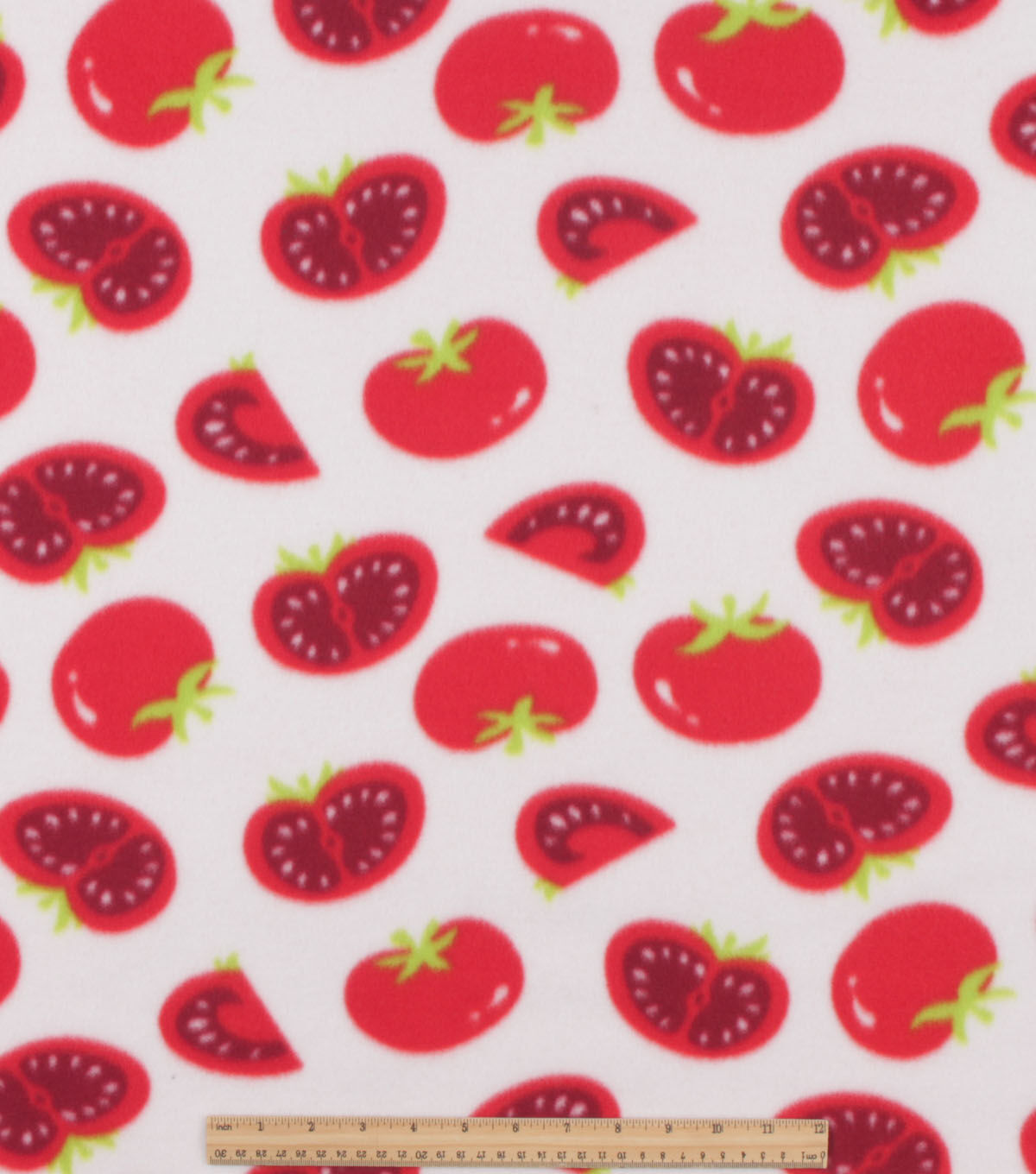 Tomatoes on White Blizzard Fleece Fabric