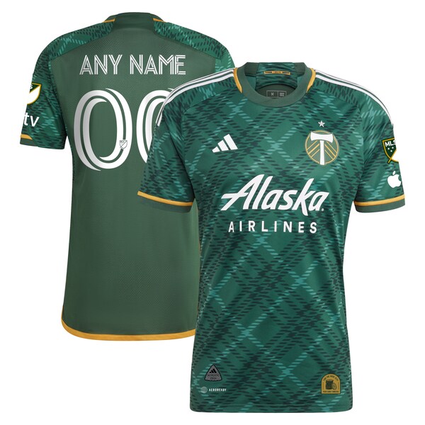 Portland Timbers adidas 2024 Portland Plaid Kit Authentic Custom Jersey - Green