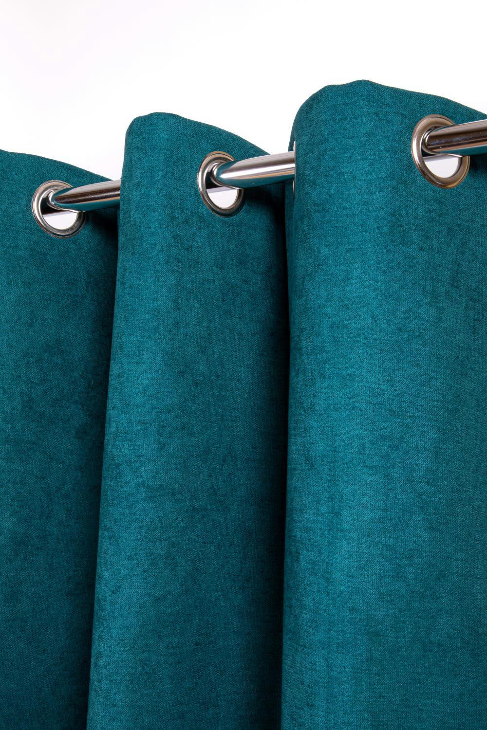 GALENA - Rideau thermique aspect velours 140x260cm Bleu canard