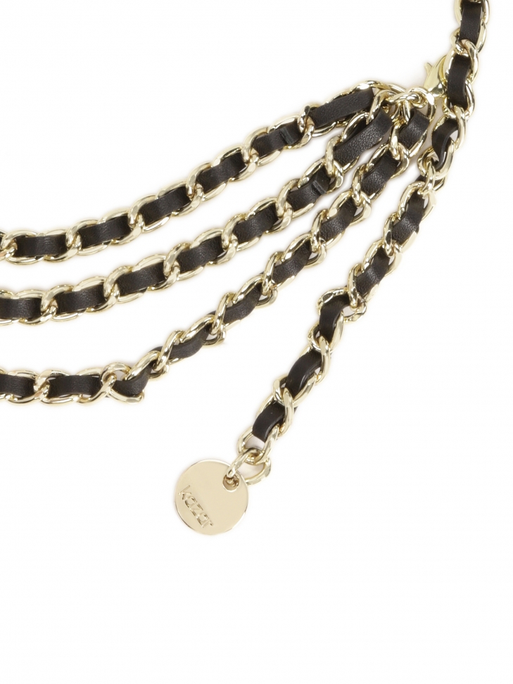 Decorative leather and metal belt