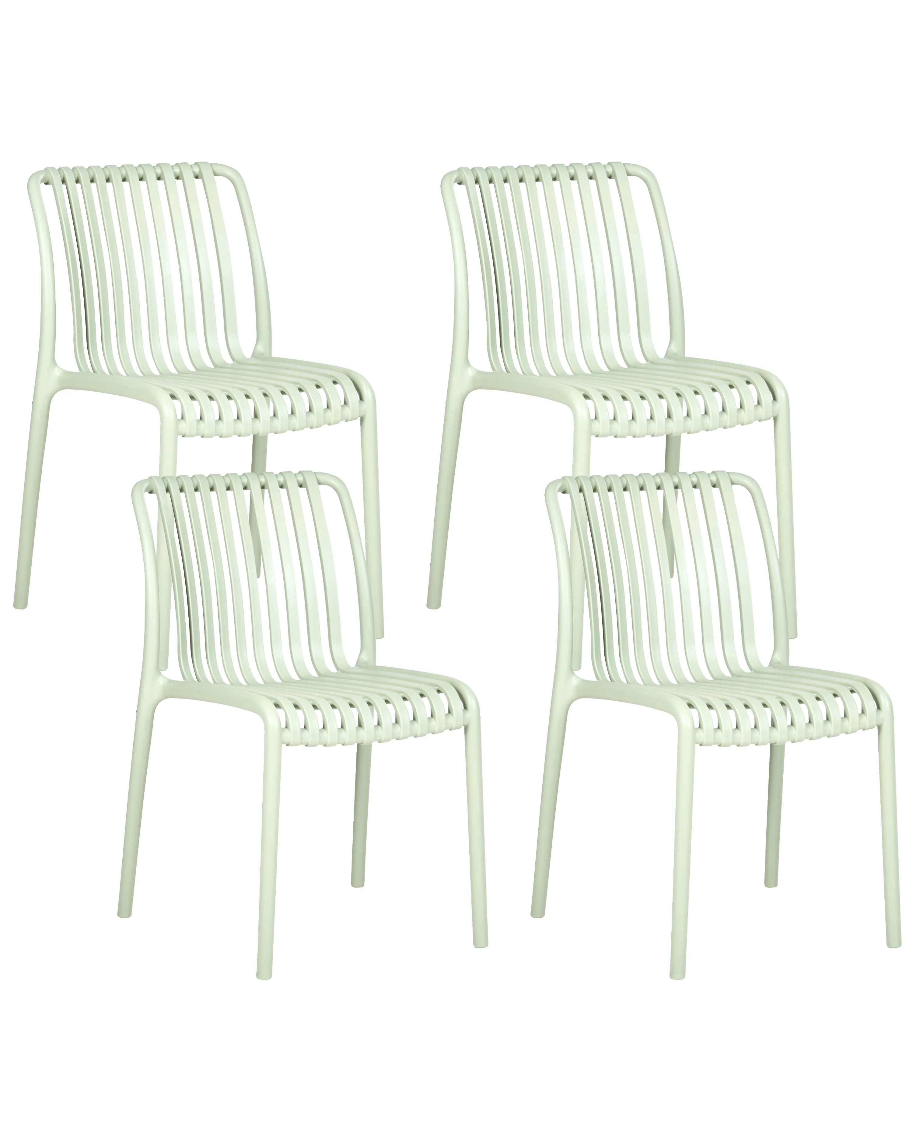 Set of 4 Garden Chairs ARICCIA Light Green