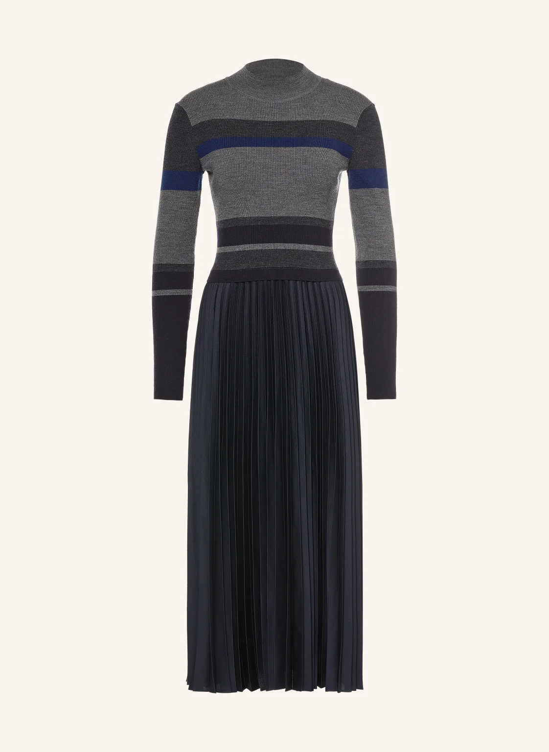 REISS Strickkleid CARLA im Materialmix mit Plissees
