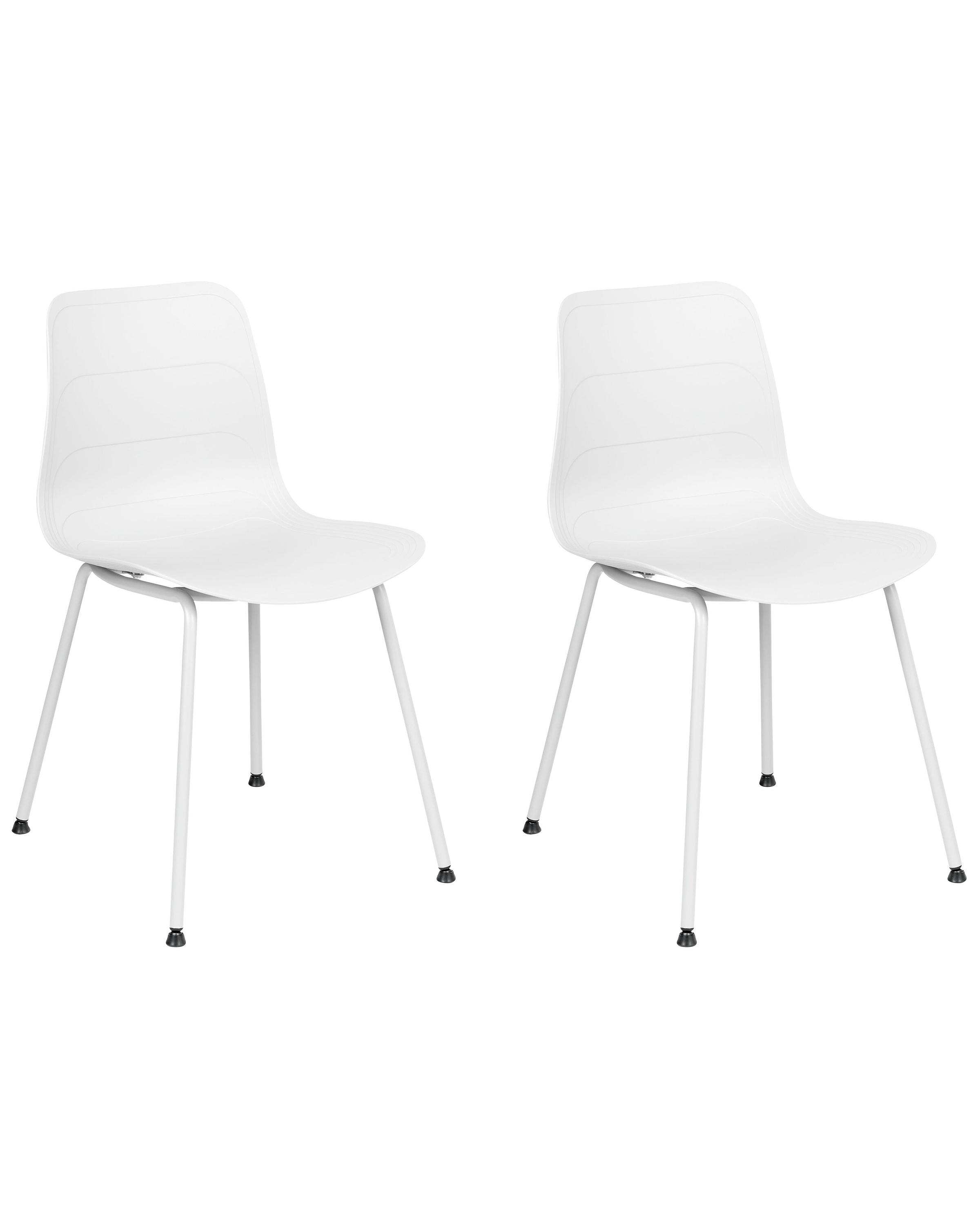Set of 2 Dining Chairs LOOMIS White