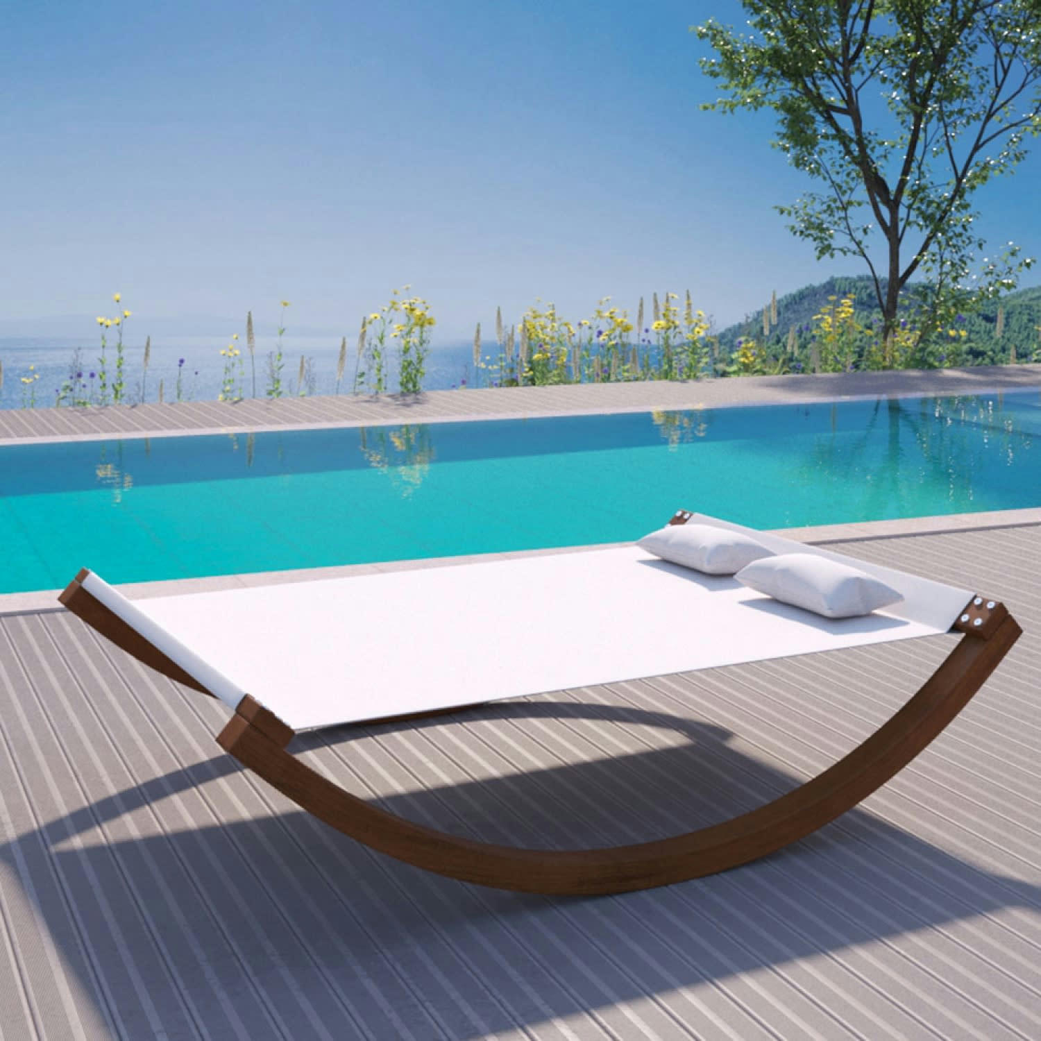 AMADORA - Hamac à bascule 2 personnes en bois beige