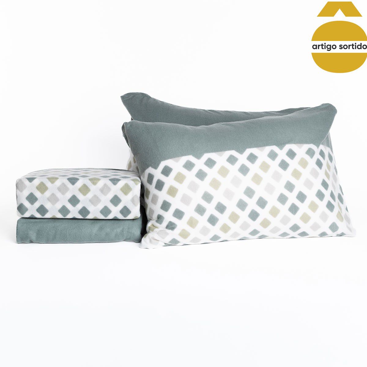 Jogo cama de casal térmico decorado 240x270cm