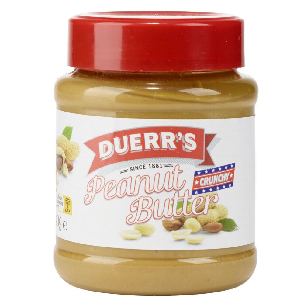 Beurre de cacahuètes crunchy Duerr's avec morceaux 340gr