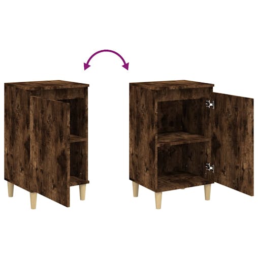NNEVL Bedside Cabinets 2 pcs Smoked Oak 40x35x70 cm Engineered Wood