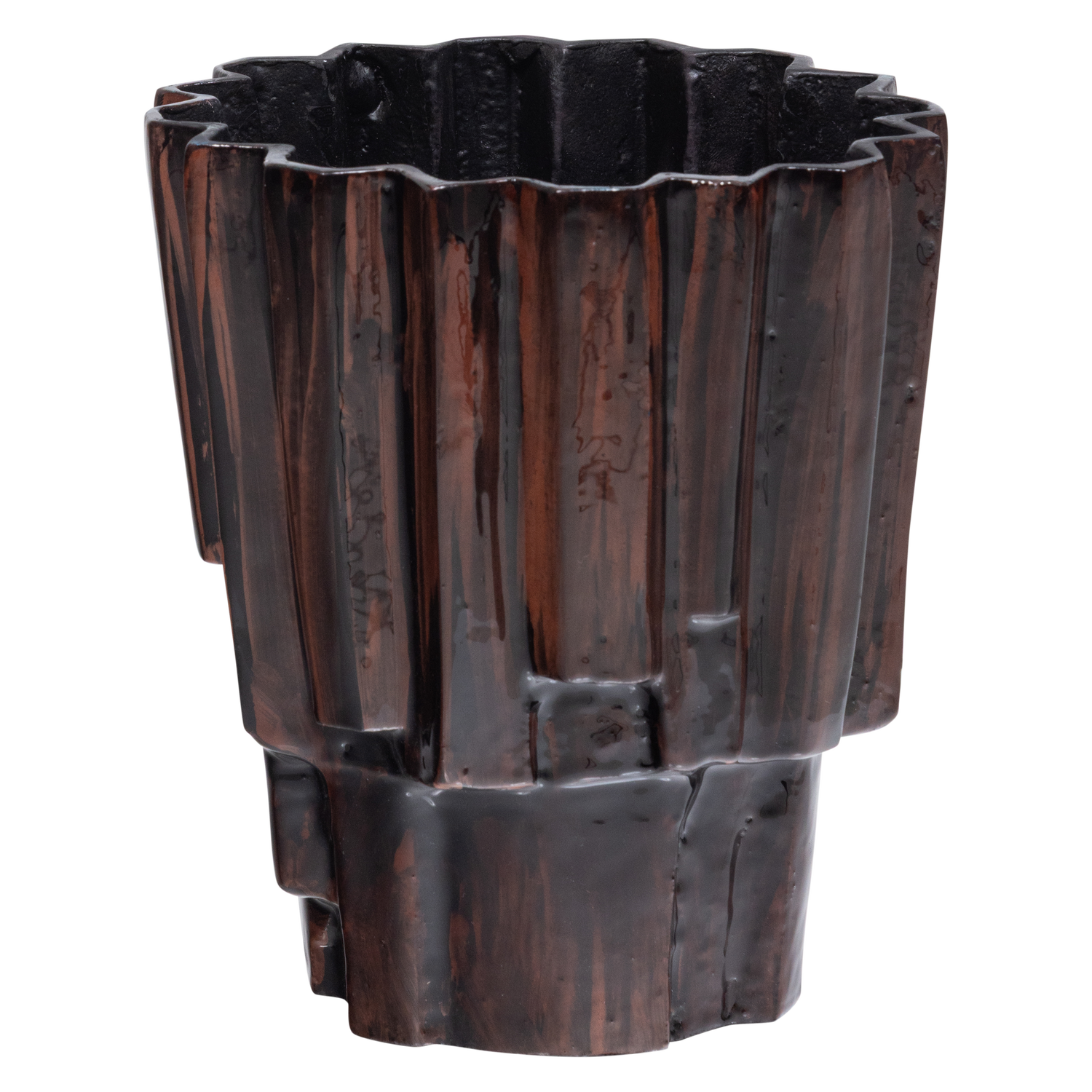 WOOOD pot Drava - Aluminium - Bruin - 20x19x22