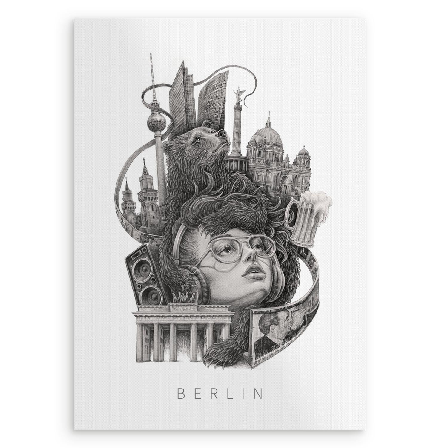 Plakat Berlin, niemiecki design 20x30 cm