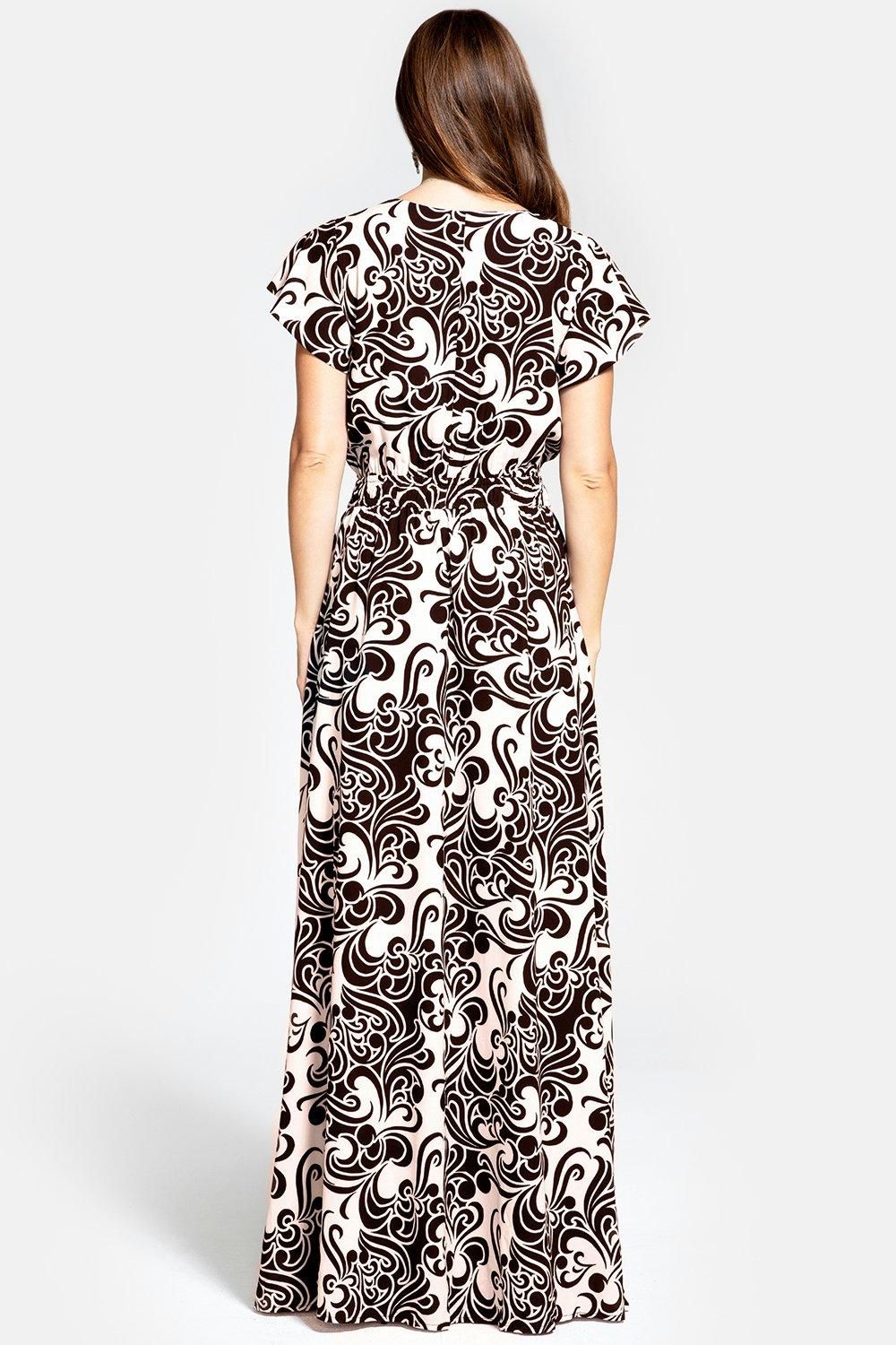 Hot Squash Chiffon Wrap Top Maxi Dress